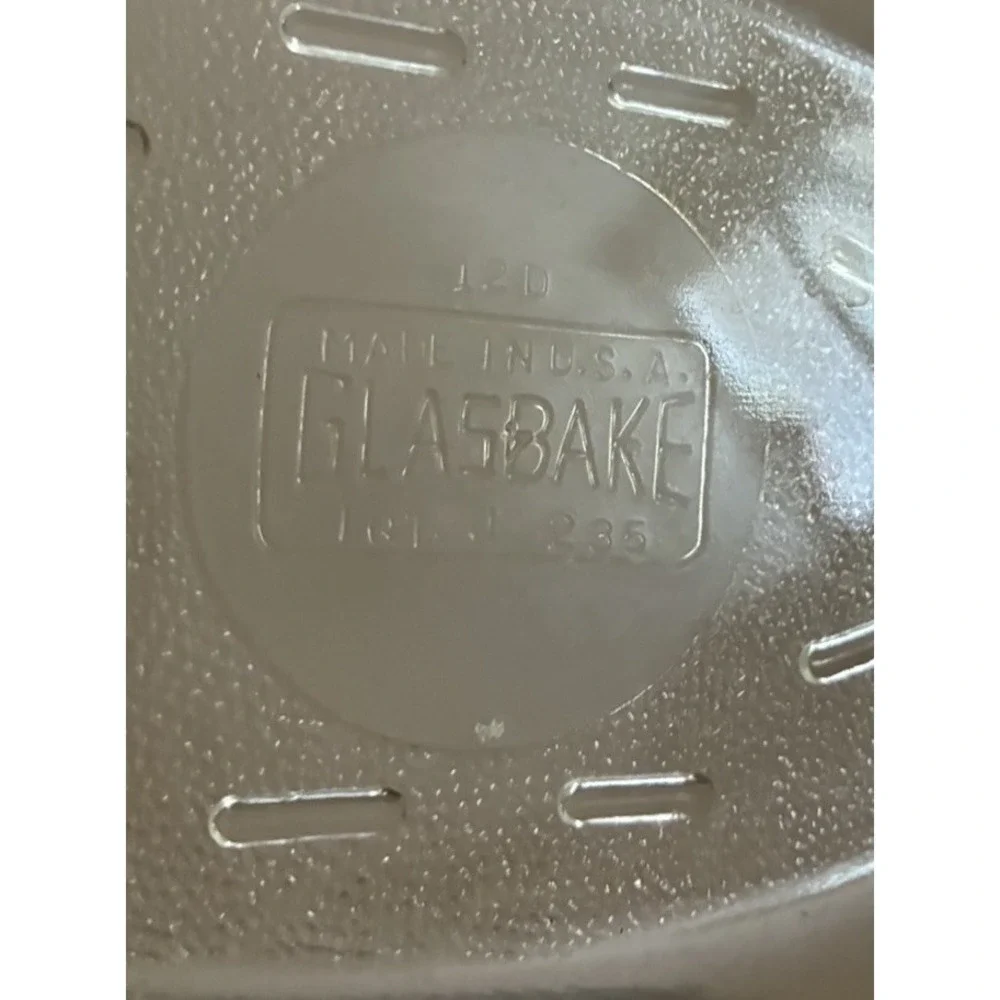 Vintage Glasbake Oval Casserole Clear Glass‎ Lid 1 qt J235 *flaw